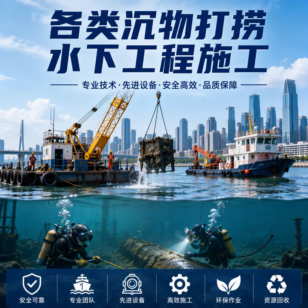 沈阳各类沉物打捞，水下工程施工